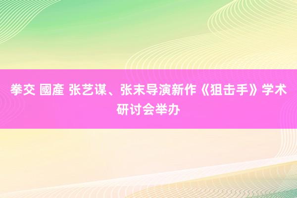 拳交 國產 张艺谋、张末导演新作《狙击手》学术研讨会举办