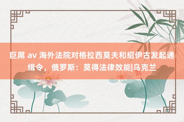 巨屌 av 海外法院对格拉西莫夫和绍伊古发起通缉令，俄罗斯：莫得法律效能|乌克兰