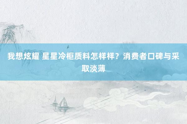 我想炫耀 星星冷柜质料怎样样？消费者口碑与采取淡薄