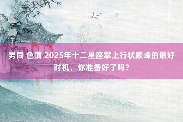 男同 色情 2025年十二星座攀上行状巅峰的最好时机，你准备好了吗？