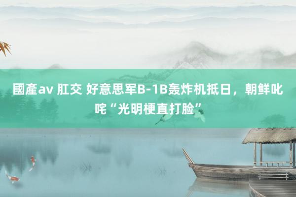 國產av 肛交 好意思军B-1B轰炸机抵日，朝鲜叱咤“光明梗直打脸”
