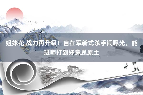 姐妹花 战力再升级！自在军新式杀手锏曝光，能班师打到好意思原土