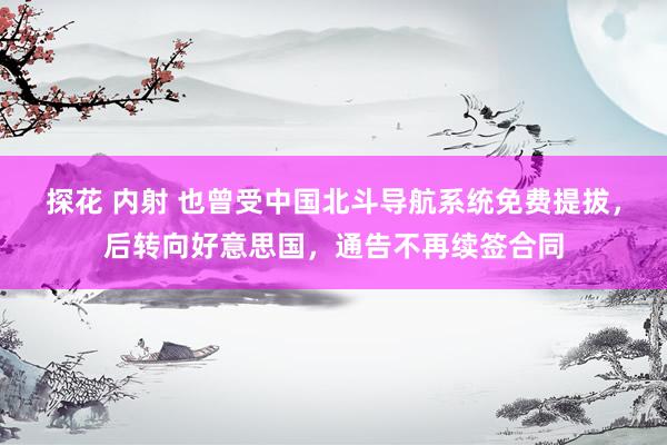 探花 内射 也曾受中国北斗导航系统免费提拔，后转向好意思国，通告不再续签合同