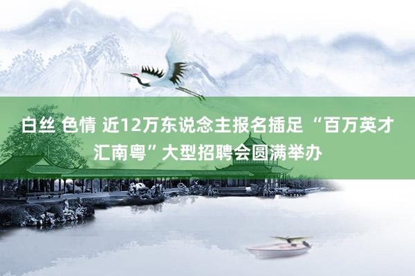 白丝 色情 近12万东说念主报名插足 “百万英才汇南粤”大型招聘会圆满举办