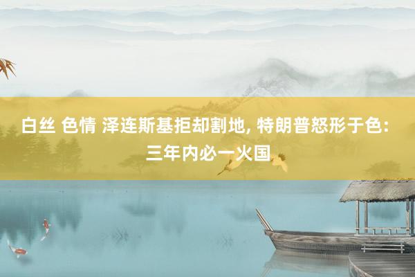 白丝 色情 泽连斯基拒却割地, 特朗普怒形于色: 三年内必一火国
