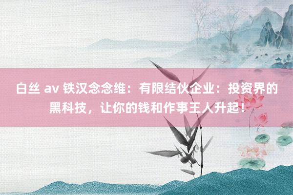 白丝 av 铁汉念念维：有限结伙企业：投资界的黑科技，让你的钱和作事王人升起！