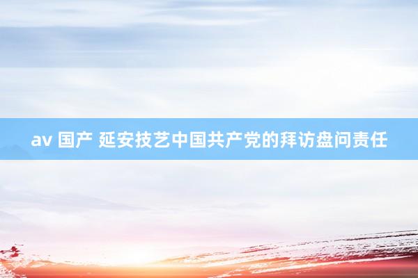 av 国产 延安技艺中国共产党的拜访盘问责任